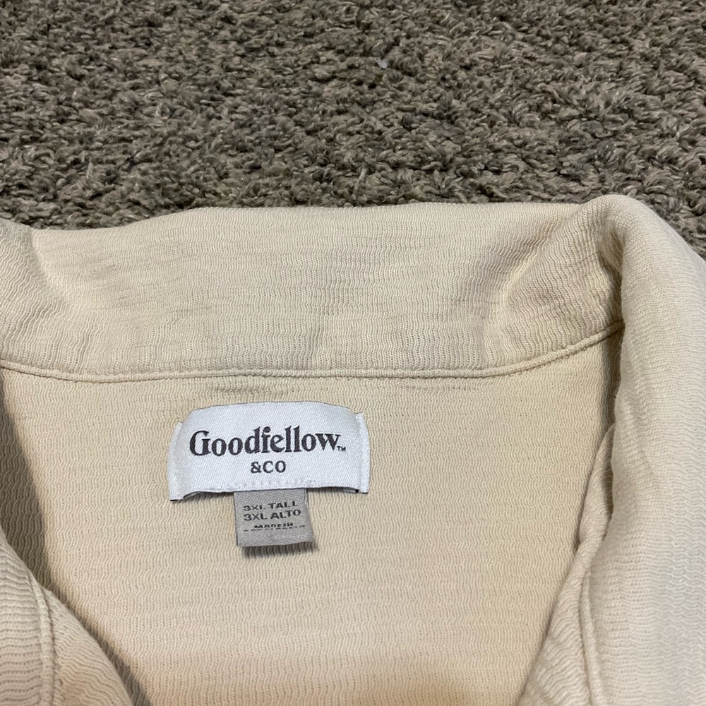 Goodfellow & Co Men's Cream Button Down Shirt 3XLT - Picture 3 of 6